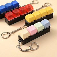 Fun Stress Relief Keyboard Keycap Keychain Press Button Toy for Car Key Backpack Decoration Wholesale