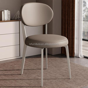 High Dense <b>Padded</b> Open Low Back Eco Vegan Leather Upholstered Luxury Modern Dining Room <b>Chairs</b> Adjustable Home Furniture - Product Image 2