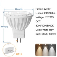 Projecteur LED 3W GU4 MR11 12V AC/DC Ampoule LED Mr11 3x1 haute luminosité de petite taille