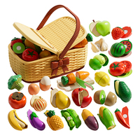 Juguete de Frutas y Verduras para Cortar, con Cáscara Pelable, Seguro para Bebés, Comida de Juguete de Plástico Masticable, Unisex, Edades 3-6
