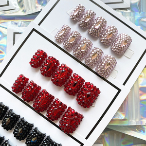 10 Uds. <span class=keywords><strong>Uñas</strong></span> Acrílicas Hechas a Mano con <span class=keywords><strong>Diseño</strong></span> Floral 3D Multicolor, Duraderas, <span class=keywords><strong>de</strong></span> Lujo, Reutilizables, Venta al por Mayor - Product Image 5