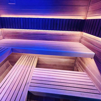 Kaca Sauna panorama buatan tangan 3 orang, kualitas Artisan, Hemlock & isolasi, harga grosir