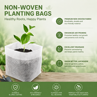 Lot de 100 sacs de culture rectangulaires respirants en non-tissé pour culture en étagère, herbes de balcon et aménagements de jardins compacts