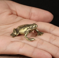 Mini grenouille en laiton antique ornements grenouille jouets artisanat en métal