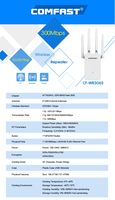 Comfast Répéteur WiFi longue portée 300 Mbps pour couverture complète de la maison