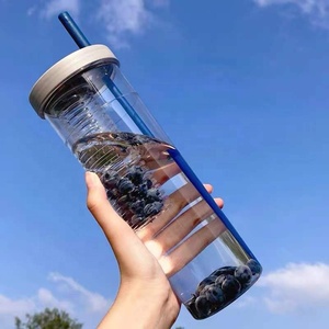 Botella <span class=keywords><strong>de</strong></span> bebida Tazas <span class=keywords><strong>de</strong></span> jugo <span class=keywords><strong>de</strong></span> limón filtradas <span class=keywords><strong>de</strong></span> gran capacidad <span class=keywords><strong>con</strong></span> tapas y pajitas Vaso <span class=keywords><strong>de</strong></span> <span class=keywords><strong>plástico</strong></span> reutilizable <span class=keywords><strong>de</strong></span> estilo Simple Ins - Product Image 4