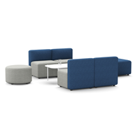 Ensemble de canapés modulaires modernes en tissu écologique et métal, mobilier commercial pour salle d'attente, bureau, hall, hôpital, école, hôtel