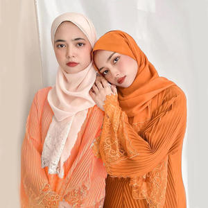 Conjunto de dos piezas de satén de Color sólido suelto para mujer Turkiye Abaya, ropa musulmana de Oriente Medio, nueva moda de 2024, - Product Image 3