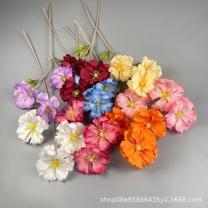 Lanxi Artificial <b>Flowers</b> 3-Head <b>Silk</b> Bouquet Rose Red High Simulation Wedding Decorations - Product Image 2