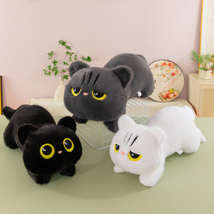 Nuovo Stile Cuscino Lungo a Forma di Gatto Sdraiato, Simpatico <span class=keywords><strong>Peluche</strong></span> di Gatto, Morbido Cuscino per Dormire, Giocattoli di <span class=keywords><strong>Peluche</strong></span> di Halloween, Regalo all'Ingrosso - Product Image 1