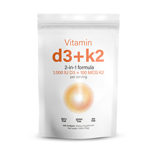 Cápsulas Blandas de Vitamina D3 K2 Complex de Marca Privada - Suplemento para la Salud Ósea Sin Soya y Sin OMG - Fórmula de Alta Potencia al por Mayor - Product Image 1