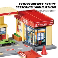 Jouet de station-service en alliage pour enfants, jouet d'assemblage de voiture, station-service simulée pour enfants