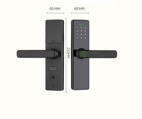 Serrure de porte intelligente avec Wi-Fi et Cloud pour contrôle via l'application Tuya, empreinte digitale, écran tactile, clavier, clé pour portes en bois/aluminium/acier