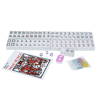 Jeu de Mahjong américain en mélamine 160 166 tuiles, taille standard, tuiles de 30 mm avec étui souple, supports avec poussoirs, jetons, dés et indicateur de vent
