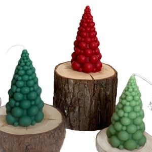 Handmade Aromatherapy Scented Gypsum Resin Silicone Craft <b>Mold</b> 3D Bubble Christmas Tree <b>Candle</b> DIY Pagoda Style <b>Mold</b> Kit - Product Image 5