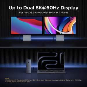 Base UGREEN <span class=keywords><strong>Thunderbolt</strong></span> 5, 13 en 1, Transferencia de 120 Gbps, Pantalla Única 8K, Pantalla Dual 6K a 60 Hz, Carga Máxima de 140 W, 2.5GbE, SD/TF 4.0 - Product Image 4