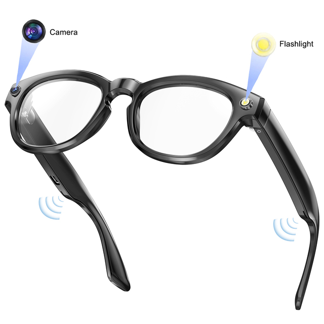 GS380 Smart Glasses with Camera Flashlight Take Photo Video Recording Translation Pedometer Distance Smart Wearable Headset 2025