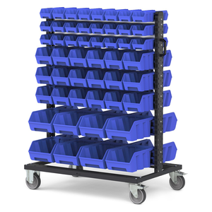 BINCART10 piccolo carrello portaoggetti con 100 scatole a bocca aperta - Product Image 1