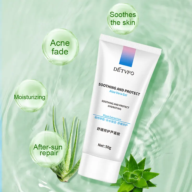 Gel de aloe vera calmante y protector Unisex, gel nutritivo refrescante de aloe para el acné, decoloración/hidratante/alivia la piel