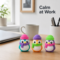 Jouets Squishy Pingouin en Mousse à Rebond Lent, Mignons, 3 Styles, avec Bonnet et Écharpe Tricotés, pour Bureau et Détente