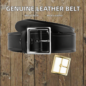Nuevo Cinturón Casual de Cuero Vacuno Negro Marrón, Duradero, con Hebilla Metálica de Cierre Automático Plateada para Hombre - Product Image 2