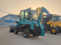 WZ08 12 Mini Backhoe Loader Listrik 4WD Bertenaga Baterai Lithium, Compact Two End Loader untuk Pekerjaan Penggalian Parit Perkotaan