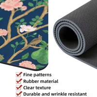 Tapis de table de mahjong moderne en caoutchouc antidérapant avec sac de rangement antidérapant motif colibri, commande minimum 1 pièce