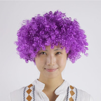 Perruques synthétiques afro pas chères vente en gros de perruque de clown de fête perruque de fans de football cheveux bouclés perruque de carnaval d'halloween perruques pour clown