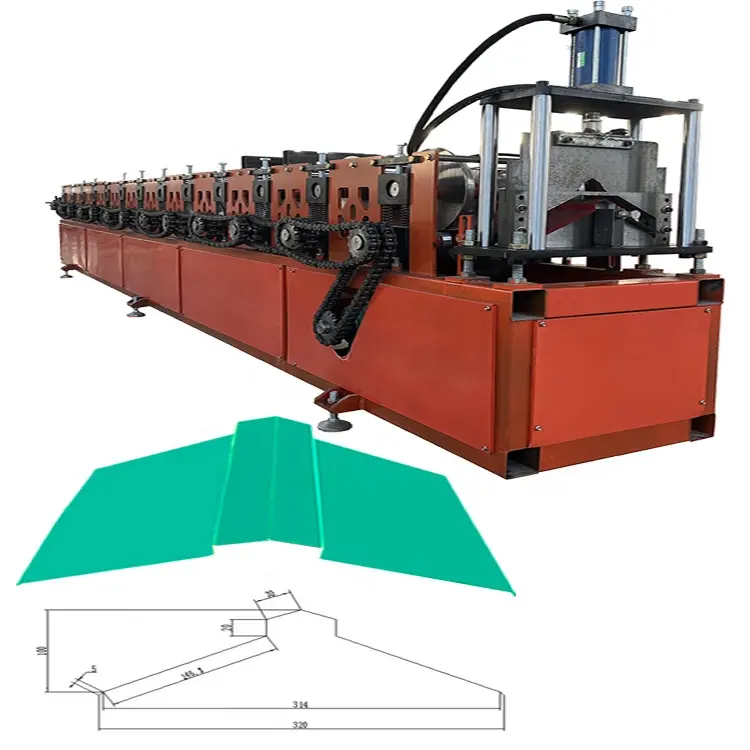 Structure en acier de construction ppgl ppli chapeau de crête en métal galvanisé rouleau formant la machine chapeau de crête pour le dessus du toit