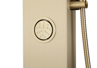 Style traditionnel intelligent salle de bain mitigeur robinet de douche finition or brossé acier inoxydable colonne pluie jet motif laiton