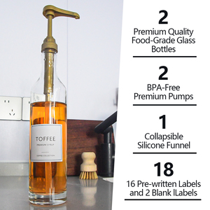 Dispensador de jarabe de café, botella de jarabe, 500ml, botellas de bomba de jarabe de café de arce para barra de café, cocina, fiesta multifunción Popular - Product Image 3