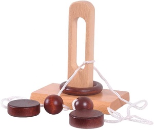 Bộ Đồ Chơi Giải Đố Bằng Dây Thừng Bằng Gỗ Giải Pháp Giải Đố Hình Vòng Đồ Chơi Trí Não Trung Tâm Cho Người Lớn/Trẻ Em - Product Image 2