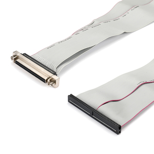 Kabel Ribbon Datar IDC 28AWG dengan Konektor IDC 1.27mm Pitch 2.54mm, Kabel Harness OEM untuk Penyimpanan Data, Custom SCSI 50/68 Pin Female ke IDC - Product Image 1
