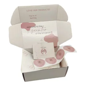 Confezione di imballaggio ondulato rosa Emballage personalizzato scatola di spedizione in cartone di carta imballaggio scatole postali per imballaggio