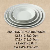 Assiettes à pâtes en céramique blanche en mélamine cassable ronde créative en gros