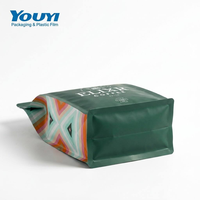 Sacs à café écologiques Bio Pla (250g/500g) avec valve et fermeture éclair, emballage plastique personnalisé, sacs à café à fond plat