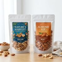 Sachets d'emballage alimentaire personnalisés refermables de 250g, 350g, 500g avec fermeture éclair pour noix, mélanges de noix et snacks