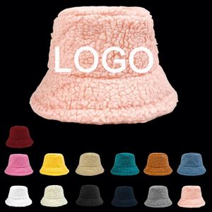 Unisex Winter Outdoor 100% Cotton Bucket Hat 3D Embroidery Casual Sports Party Fishing Cartoon Style Solid Color Soft Warm - Product Image 1