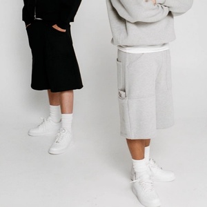 กางเกงขาสั้นลำลองผู้ชาย ผ้าฝ้ายสีพื้น เอวยางยืด สไตล์สตรีท บาสเก็ตบอล ออกกำลังกาย รุ่นใหม่ - Product Image 3