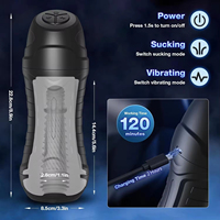 Männliches Sexspielzeug Automatischer Masturbator mit 10 Vibrations- und Saugmodi Penispumpe Stroker Taschenmuschi mit 3D-Textur