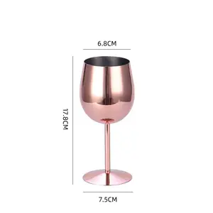 Cocktail Drinking Cup Goblet Wine Glasses Champagne Stainless Steel Metal Red Wine Cup