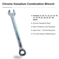 Clé combinée métrique SANEITE en acier au chrome-vanadium 8-32 mm, à fourche et à anneau 12 pans, outil de réparation automobile