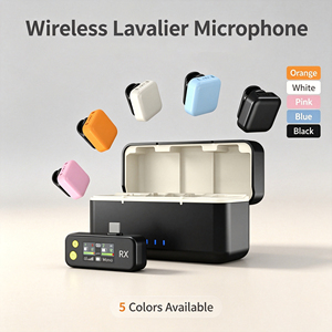 Microphone Lavalier Sans Fil 5 Couleurs, Écran LCD, Annulation de Bruit IA, 300m, 48kHz 24bit, OEM pour Enregistrement en Direct et <span class=keywords><strong>YouTube</strong></span> - Product Image 1