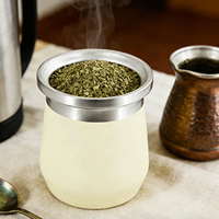 WEVI Tasse à double paroi en acier inoxydable 304 de 8 oz, isolée sous vide, pour Yerba Mate, avec isolation thermique de 12 à 24 heures, design écologique