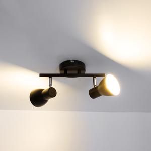 Nuevo Diseño <span class=keywords><strong>de</strong></span> <span class=keywords><strong>Foco</strong></span> <span class=keywords><strong>de</strong></span> Techo E14 <span class=keywords><strong>de</strong></span> 2 Vías y 60W, Moderno, Minimalista, Ajustable, LED/Halógeno, Negro, para Interiores <span class=keywords><strong>de</strong></span> Oficina - Product Image 5