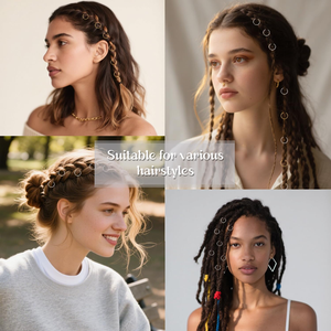 100 Pezzi/Sacchetto Anelli per Trecce in Ferro Oro e Oro Rosa, Perline per Dreadlock, Clip a Polsino, Ciondolo 12mm/14mm per Uso Domestico - Product Image 6