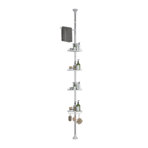 Venta caliente soporte de pie estante ajustable telescópico <span class=keywords><strong>4</strong></span> niveles baño esquina ducha estante champú para organizador de almacenamiento - Product Image 6