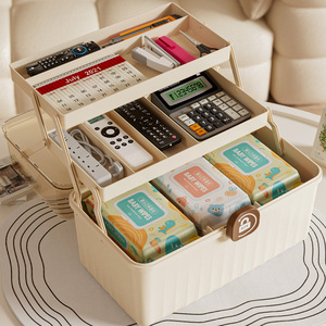 Caja de almacenamiento de medicamentos multicapa portátil Diseño moderno PP Plástico Hogar Caja de primeros auxilios médicos - Product Image 2