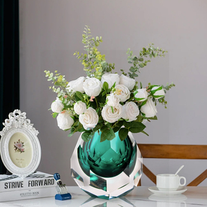 Wholesale European Clear <strong>Flower</strong> Glass <strong>Vase</strong> Modern <strong>Colour</strong> Simplicity <strong>Vase</strong> for Home Office Decoration - Product Image 3