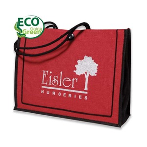 Milan jüt çanta pamuk halat kolları ve düğme döngü kapatma - Product Image 5